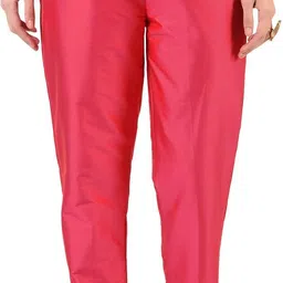 floreos Women Regular Fit Purple Silk Blend Trousers-picture-13