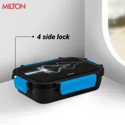 milton Super Sherry Tiffin Lunch Box with Leak-Proof Inner Container Spoon & Fork Black 2 Containers Lunch Box image 2