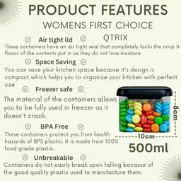 womens 1st choice Plastic Grocery Container - 500 ml image 2