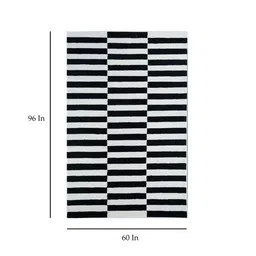 jaipur rugs Grey Striped Wool 5 ft x 7 ft Hand Tufted Carpet image 2