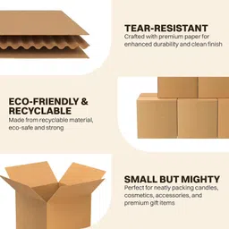 s s enterprises Corrugated Paper 3 Ply Brown Corrugated Packaging Box Size:12x10x8 Packaging Box image 4