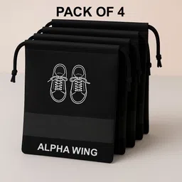 adorex OurTravel Shoe Bag Shoe Pouch for Travelling Pack of 4 Polyester Black Flat Shoe Cover, Toes Shoe Cover-picture-31