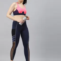 blinkin Color Block Women Blue Tights image 3