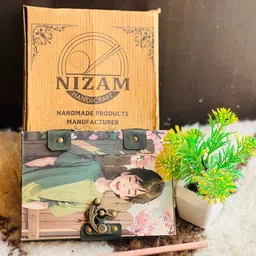nizam handiicraft Beautifully designed diary Notebook With Lock Clasp A5 Diary Unruled A5 Diary 100 200 Pages image 3