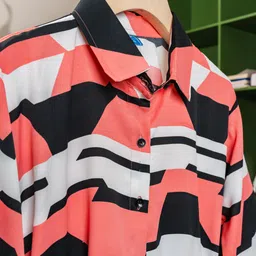 honky tonky Women Regular Fit Printed Button Down Collar Casual Shirt image 4