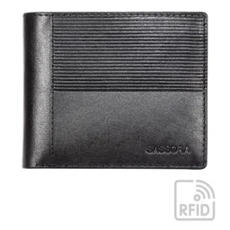 Sassora Men Striped Leather Two Fold Wallet image 3