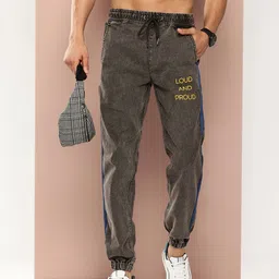 Harvard Men Relaxed Fit Printed Stretchable Joggers Jeans image 1