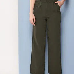 Aarika Women Relaxed Fit Pleated Trousers-picture-22