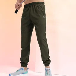 HRX by Hrithik Roshan Men Mid-Rise Rapid-Dry Training Joggers with Reflective Elements-picture-3