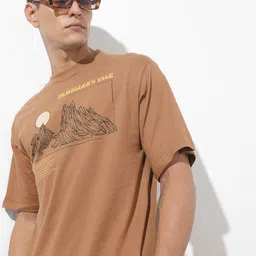 The Roadster Life Co. Graphic Printed Drop-Shoulder Sleeves Pure Cotton Relaxed T-shirt-picture-27