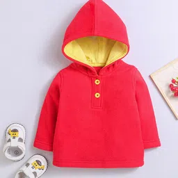 Nino Bambino Kids Red Solid Hooded Sweatshirt-image-33