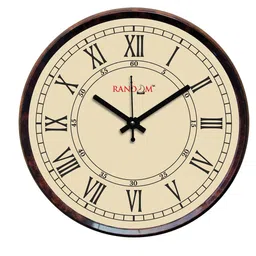 RANDOM Beige Round Solid Analogue Wall Clock image 1