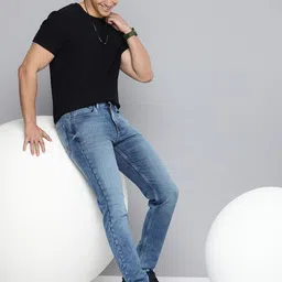 Aeropostale Men Tapered Fit Heavy Fade Stretchable Jeans image 4