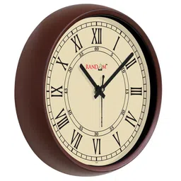 RANDOM Beige Round Solid Analogue Wall Clock image 3
