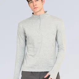 appulse Men Pack of 5 1/4 Zipper High Neck Thumbopen T-Shirt image 3