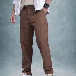 The Roadster Life Co. Men Cotton Relaxed Fit Trousers-image-30