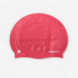decathlon Adult Swimming Cap Silicone 56 60 Cm Geo Red Pink image 1