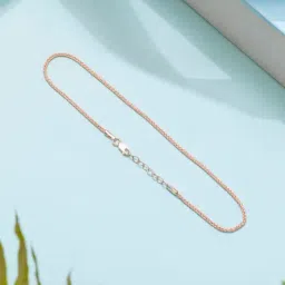 Zavya Adorable Weave Chain 92.5 Sterling Silver Single Anklet in Rose Gold-picture-17