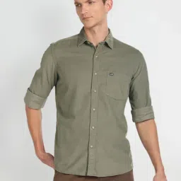 Arrow Sport Green Cotton Slim Fit Shirt-picture-38