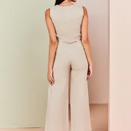 Sage by Mala Lapel Collar Linen Blazer and Waistcoat With Skirt image 4