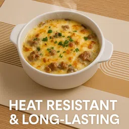 YELONA 4Pcs Beige & Brown Patterned Waterproof Heat-Resistant Anti-Slip Table Placemats image 2