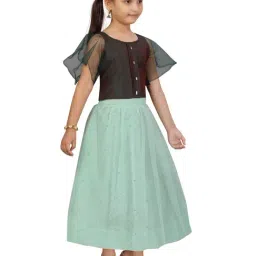 Aarika Kids Green Embellished Lehenga with Choli image 4