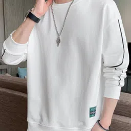 HERE&NOW Men Solid Round Neck Sweatshirt image 5