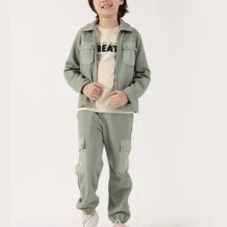 One Friday Boys Sage Green Regular Fit Joggers image 5