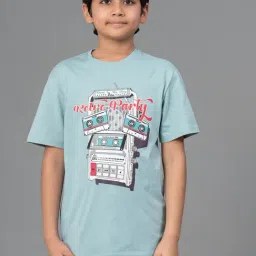 Red Tape Kids Sea Green Printed T-Shirt-image-73
