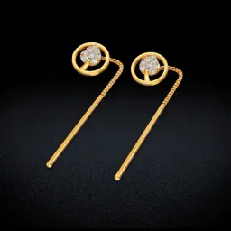 Joyalukkas Gold 22K Ligament Model Sui-Dhaga Earrings for Women-image-45