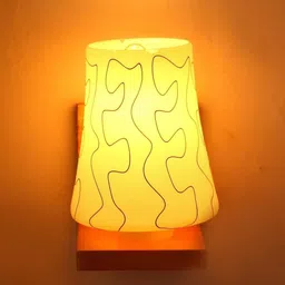 1ST TIME Black & White Printed Wood Contemporary Frustum Shaped Wall Lamp image 2