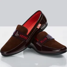 Blue Horse Brown Patent Leather Casual Shoes-picture-36