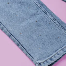 KiddoPanti Girls Straight Fit Mid-Rise Light Fade Stretchable Jeans image 3