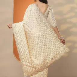 Libas Gold Zari Saree With Unstitched Blouse image 2