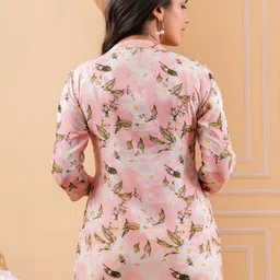 TheSwagg Floral Print Mandarin Collar Top image 3