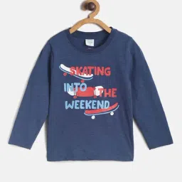 MINIKLUB Kids Blue Printed Full Sleeves T-Shirt-image-57