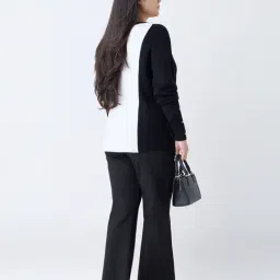 Gia by Westside Black Ribbed-Textured Sweater image 2