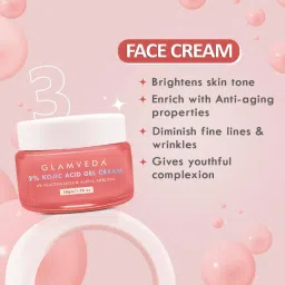 Glamveda 2% Kojic Acid 3 Step Skincare Facewash, Serum & Cream image 5
