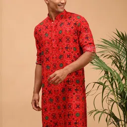 VASTRAMAY Men Ethnic Motifs Printed Kurta image 3