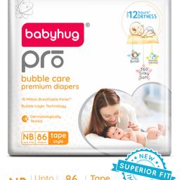 Babyhug Pro Bubble Care Premium Tape Style Diaper New Born (NB) Size - 86 Pieces-image-21