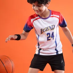 pine active Pine Kids Knitted Half Sleeves Football T-Shirt - White image 1