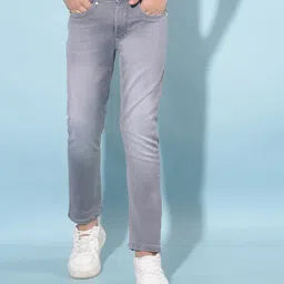 CRIMSOUNE CLUB Cotton Solid Jeans -  Grey-picture-36