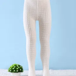 Mustang Cotton Knit Textured Footed Tights - Cream-picture-27