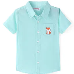 Babyhug Cotton Woven Half Sleeves Shirt with Fox Print - Light Blue-picture-15