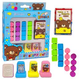 FunBlast Bear Theme Rubber DIY Coloring & Stamping Set for Kids Blue-picture-19