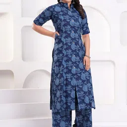 Maquien Women Floral Printed Regular Kurta with Palazzos image 3