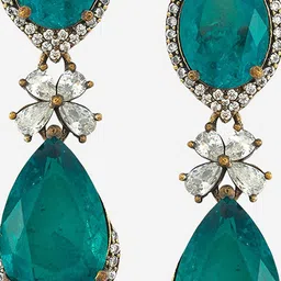 kushal's fashion jewellery Kushal's Fashion JewelleryPink Contemporary Cubic Zircon Drop Earrings image 3