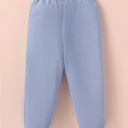 OHMS Single Jersey Knit Full Length Bootie Leggings with Animal Print Pack of 2 - Light Blue & Grey image 3