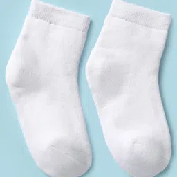 kookie kids india Kookie Kids Terry Knit Ankle Length Solid Socks Pack Of 3 - White image 3