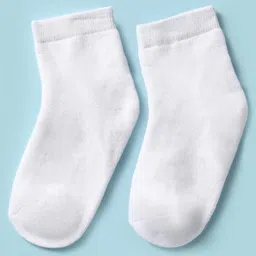 kookie kids india Kookie Kids Terry Knit Ankle Length Solid Socks Pack Of 3 - White image 4